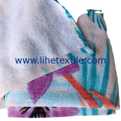 Extra large thick beach towel custom flower pattern luxury cotton printed beach towel