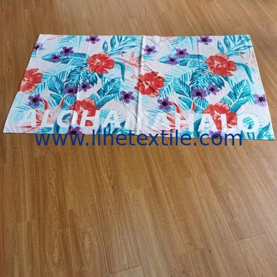 Extra large thick beach towel custom flower pattern luxury cotton printed beach towel