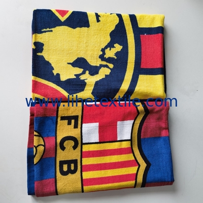 Manufacturer supply football Team Printed Bath Towel Quick-drying Printed Fans Bath Towel Shawl Beach Towel