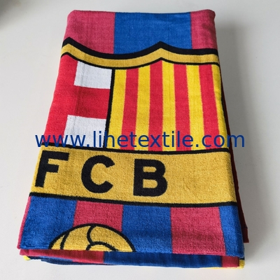 Manufacturer supply football Team Printed Bath Towel Quick-drying Printed Fans Bath Towel Shawl Beach Towel