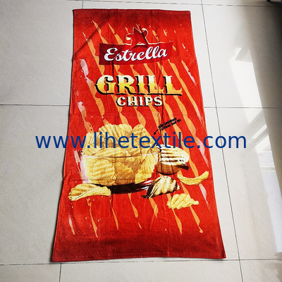 Wholesale 100% cotton summer luxury custom designer print with logo sublimation kids beach towel