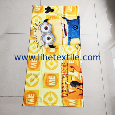 For Kids Custom Yellow people Logo Digital Reactive Printing Character Cartoon Bath Funny Beach Towels