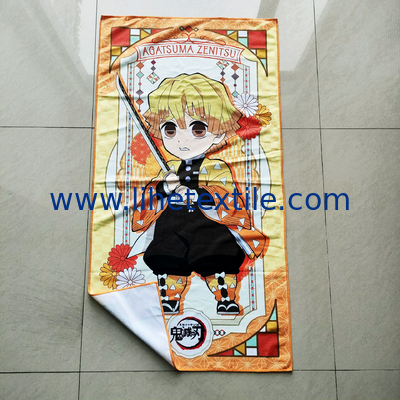 2021 Sublimated Logo Customised Otaku Anime Cartoon Polyester Printed Big Funny Beach Towels in Bulk Personalised Beach