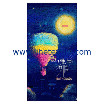 Factory OEM Custom Personalized Logo Reactive Printed 100% Cotton Fabric Rectangle Large Oversized Terry Cotton Beach To