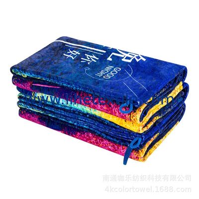 Factory OEM Custom Personalized Logo Reactive Printed 100% Cotton Fabric Rectangle Large Oversized Terry Cotton Beach To