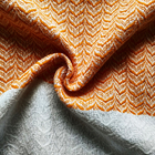 Rectangle Striped White Orange Custom Large 100% Cotton Turkish Beach Towel With Tassels