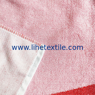 Wholesale 100%  cotton jacquard beach towel beach towels green and orange vertical stripes sublimation beach towels