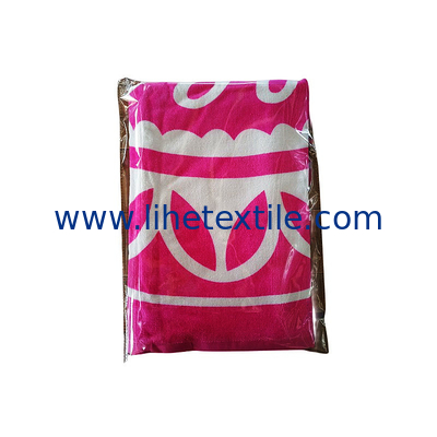 High quality custom printed cotton pink  beach towel with logo