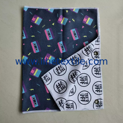 100% microfiber waffle sport  sand free towel with logo custom print