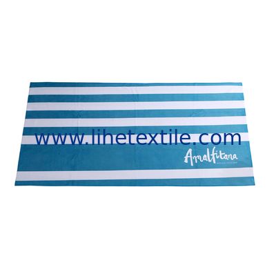 wholesale rainbows blue and white beach towels with logo custom print microfiber fabric stripe beach towel custom logo