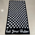 100% Cotton Jacquard Woven Yarn-dyed Checkerboard Bath Towel with logo
