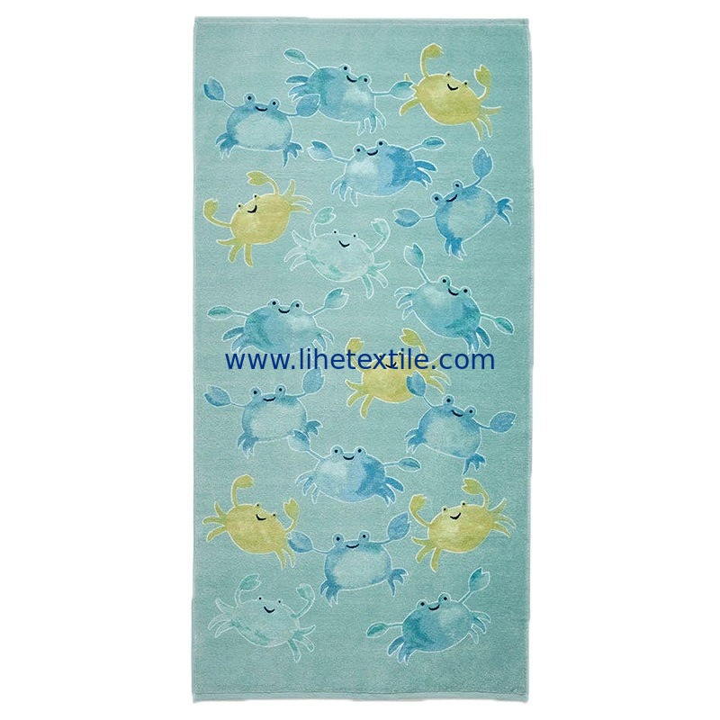 Amazon Hot Selling printed microfiber beach towel custom print ocean animal cartoon microfiber beach towel