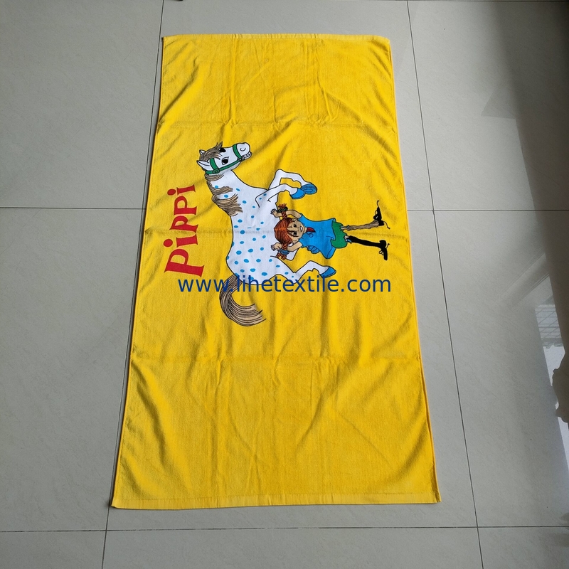 wholesale large 100% cotton summer luxury custom designer print with logo sublimation  kids beach towel