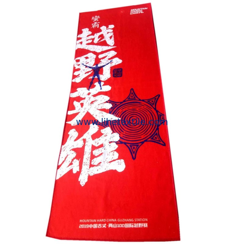 Environmental friendly microfiber red light weight beach towel custom print beach towel with logo