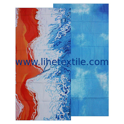 Toile de plage imprimée à double face de haute qualité en microfibre de suède.