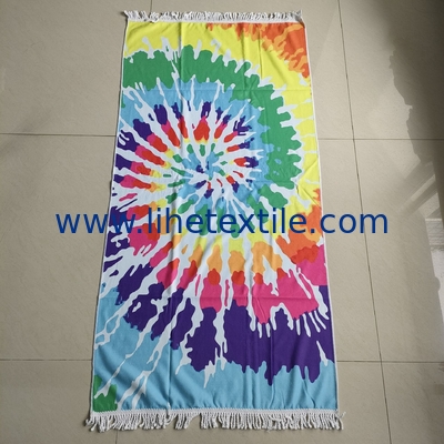 serviette de plage recyclée en microfibre rapide et sèche sans sable avec logo imprimé sur mesure